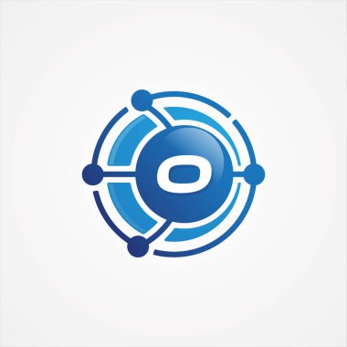 Technology design vector orbit with letter O symbol design minim