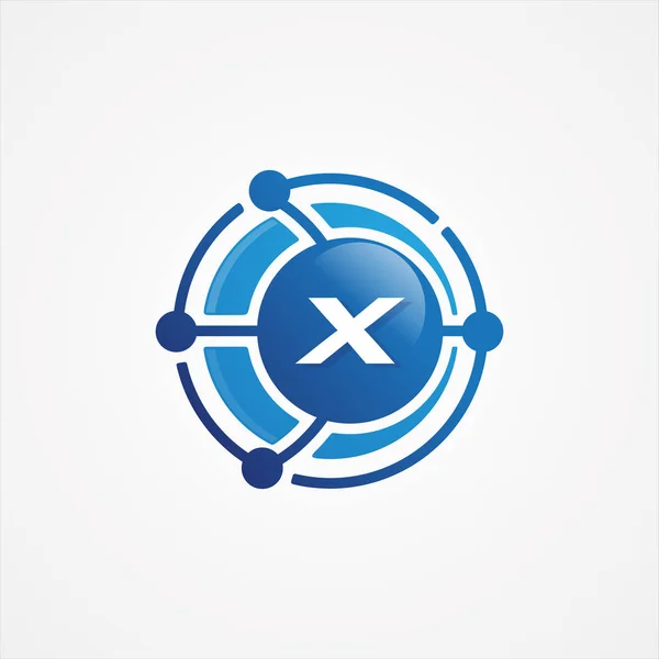 文字Xシンボルデザインの技術デザインベクトル軌道｜minim — ストックベクタ
