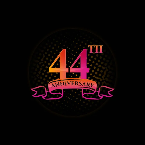 Viering Van 44E Verjaardag Logo Met Gouden Ringen Gradatie Linten — Stockvector