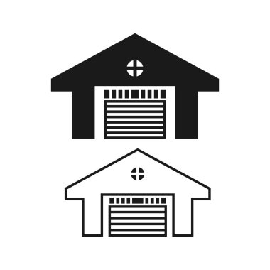 Araba garaj simgesi beyaz arka plan üzerinde