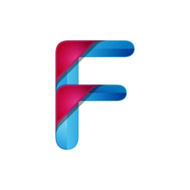 Soyut F harfi logo tasarım şablonu renkli vektör resmi