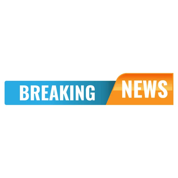 Breaking News Logo Vector Banner White Text Vector Image — Stock Vector