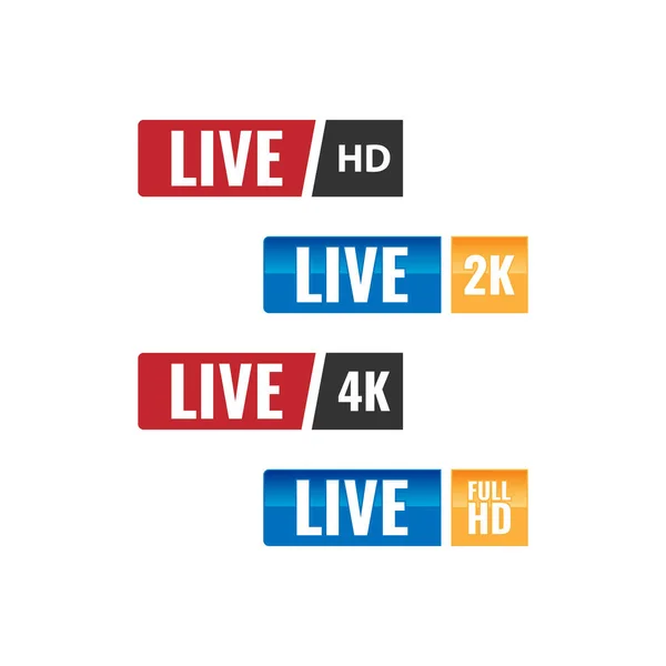 Live Stream Nieuws Logo Icoon Video Symbool Van Live Uitzendingen — Stockvector
