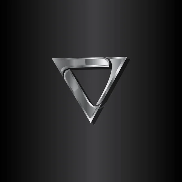 Moderní Design Trojúhelník Barevným Kovem Černém Pozadí Znak Návrhu Trojúhelníku — Stockový vektor