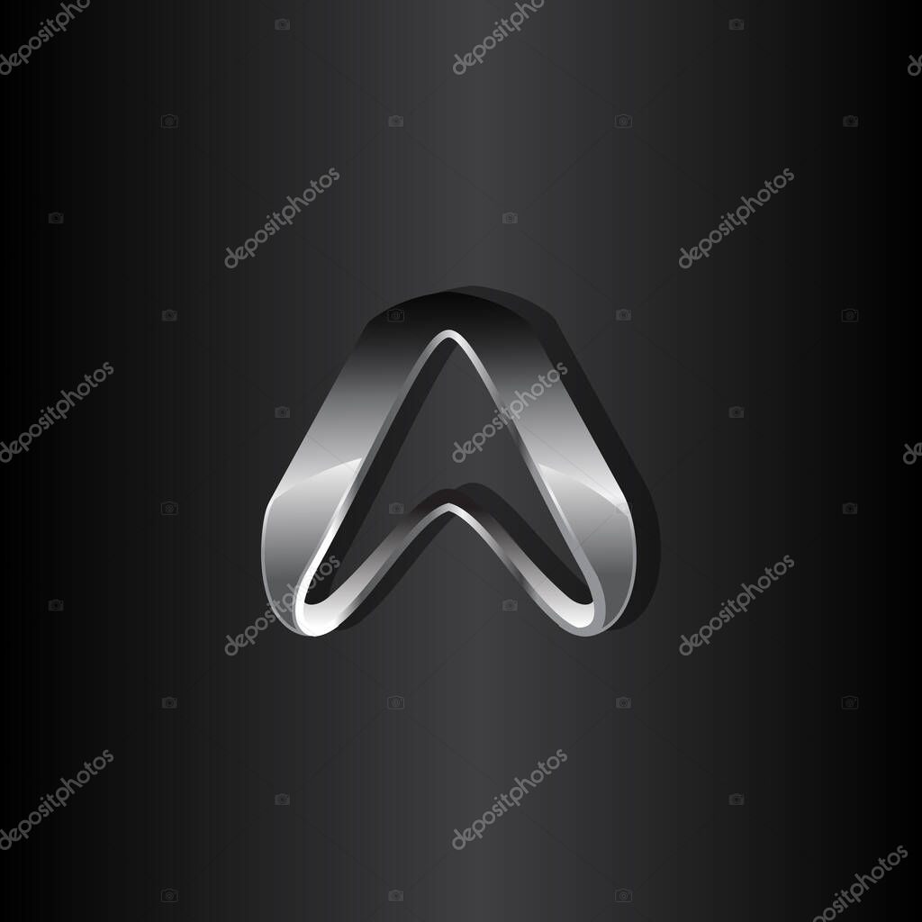 Modern design triangle with color metal on black background. Emblem design of triangle symbol. Vector illustration EPS.8 EPS.10