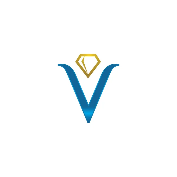 Letter Symbool Design Sjabloon Met Abstract Diamant Symbool Vlakke Ontwerpbrief — Stockvector