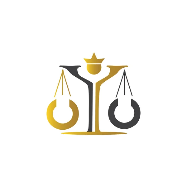 Ancient Scales Justice Scales Shape People Crown Simple Flat Style — Stock Vector
