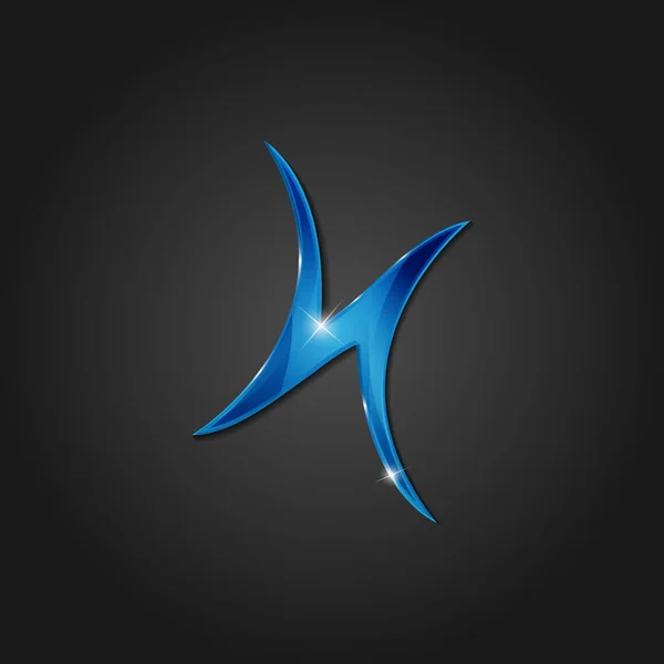 Altıgen Harf Parlak Renkli Harf Logo Vektör Tasarımı Koyu Arkaplanda — Stok Vektör