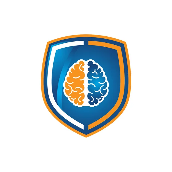 Illustration Design Gehirn Isoliert Auf Blauem Schild Brain Vector Icon — Stockvektor