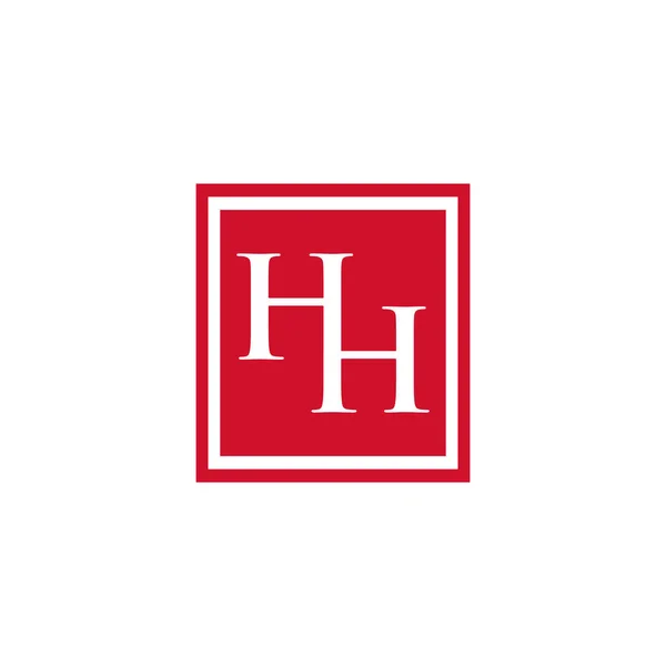 文字Hh白い背景に隔離された正方形の形状を持つタイポグラフィのロゴデザイン — ストックベクタ