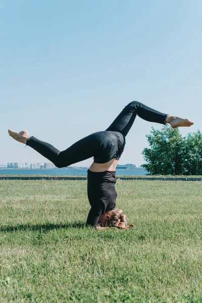 bir rafa parkta bir çim üzerinde dirsek üzerinde Dikey Böl