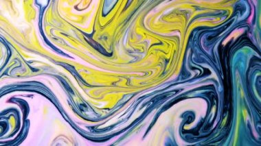 Psychedelic arka plan. Çok renkli boyalar, yavaş yavaş kalıpları içine karışımı