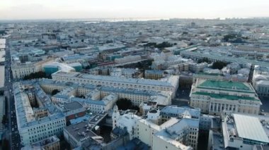 St. Petersburg şehir merkezi, havadan görünüm.