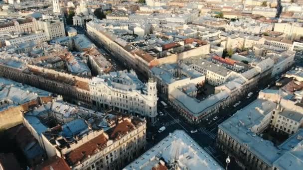 Το κέντρο της πόλης της Αγίας Πετρούπολης εναέρια άποψη — Αρχείο Βίντεο