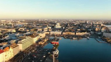 Beyaz Helsinki Katedrali 'nin kuş bakışı çekimleri