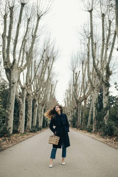 Pretty Student Woman Park Posing Outdoors — Stock Photo, Image