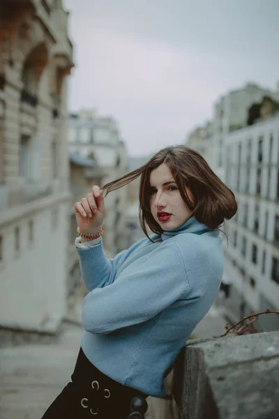Pariser Frau Den Straßen Von Paris — Stockfoto