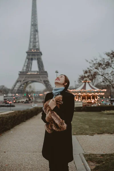 Parisian Woman Streets Paris — Stock Photo, Image