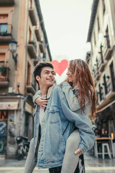 Couple Amoureux Passer Bon Moment Saint Valentin — Photo