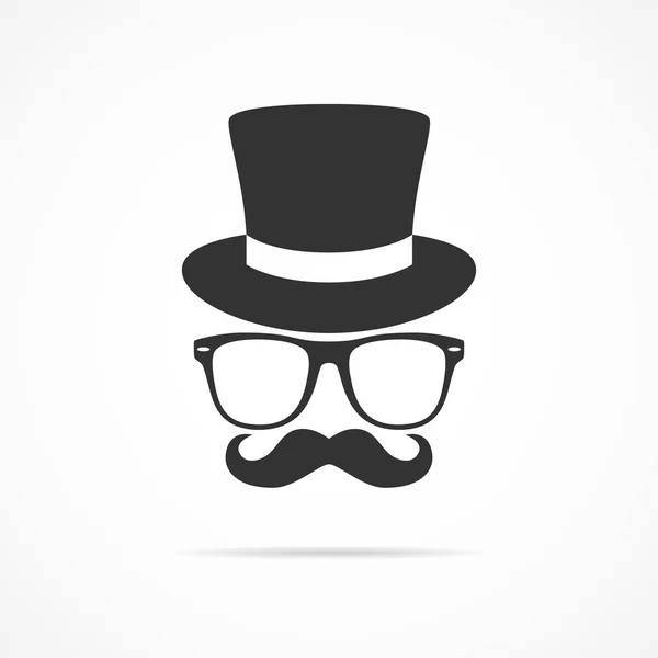Vector image  icon hats with sunglasses and mustache. — Stock Vector
