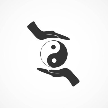 Vektör görüntü simgesi Yin Yang sembolü.