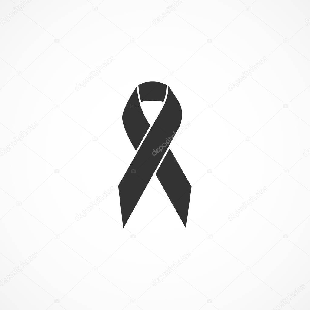Vector image icon is a black ribbon.