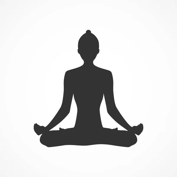 Vector image silhouette of yoga woman.Yoga icon. — Stock Vector