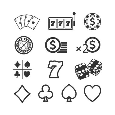 Vektör görüntü oyun simgeler kümesi. Casino kutsal kişilerin resmi.