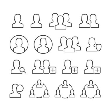 Vektör görüntü kullanıcı satır Icons set.