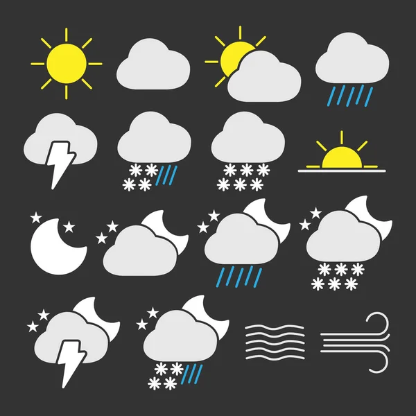 Conjunto de imágenes vectoriales de iconos meteorológicos . — Vector de stock