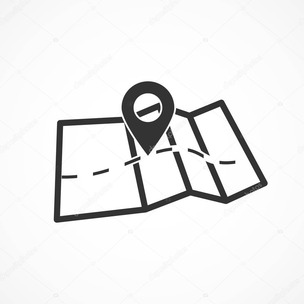 Vector image location map icon.