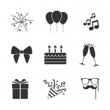 Parti simgeler kümesi vektör görüntü.