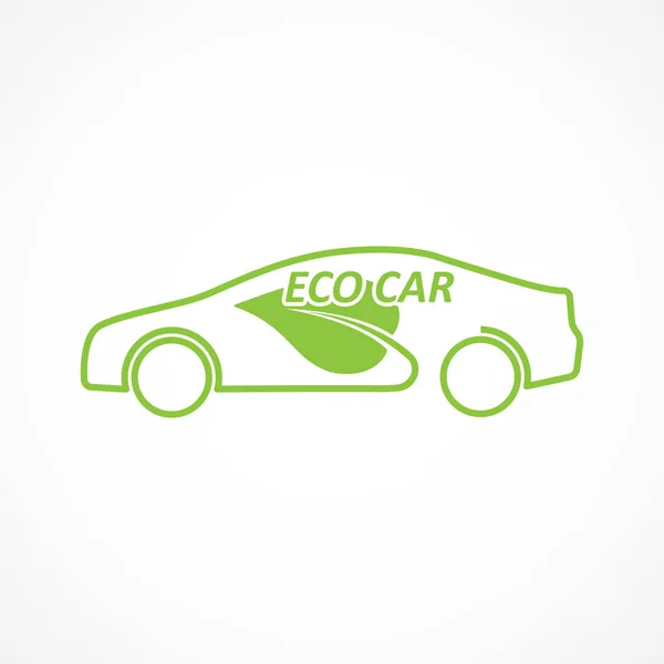 Imagen vectorial del logotipo del coche ecológico . — Vector de stock