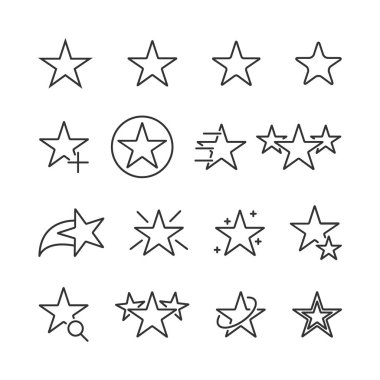 Küme satır yıldız simgelerin vektör görüntü.