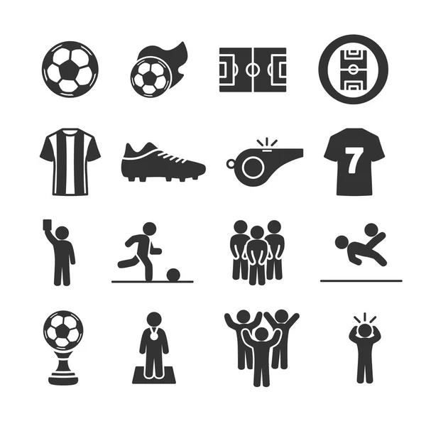 Conjunto de imágenes vectoriales de iconos de fútbol . — Vector de stock