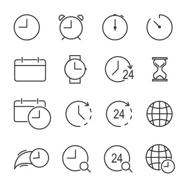 Vektör görüntü bir saat ayarlama satırı simgesi.