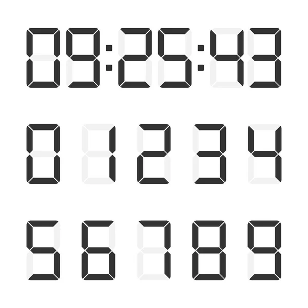 Vektorbild einer Reihe elektronischer Figuren.Digitaluhr. — Stockvektor