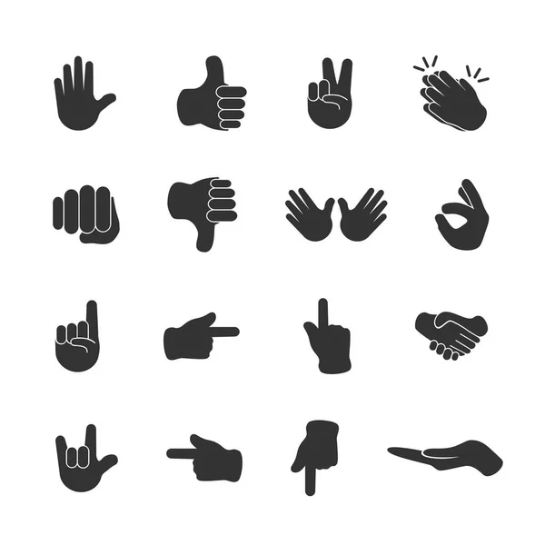 Vector image of set hand icons. — Stock Vector