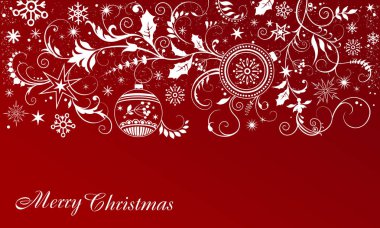 Çam dalları, holly ve topları ile Noel arka plan