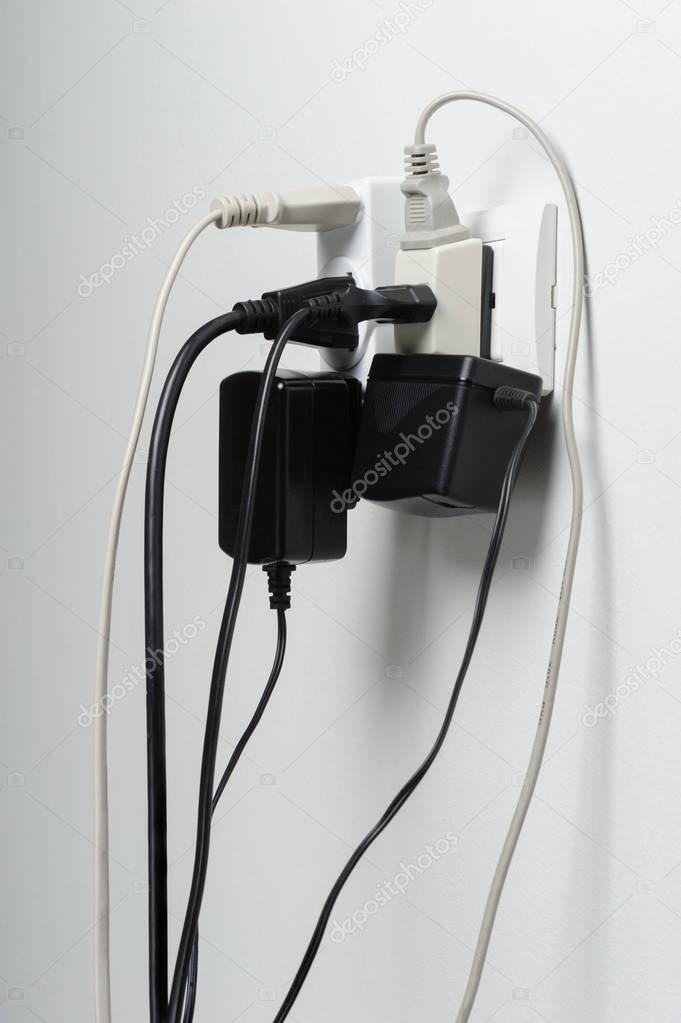 Overloaded electrical plugs