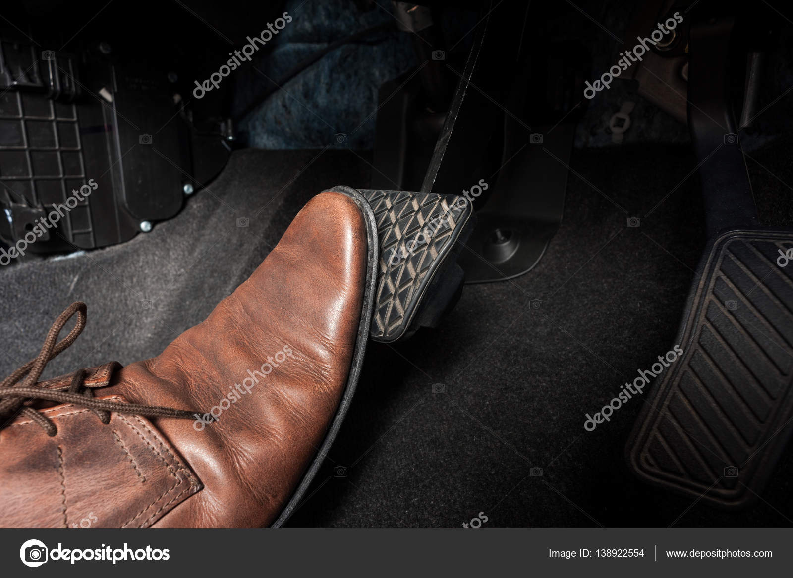 Foot on brake pedal Stock Photo by 138922554