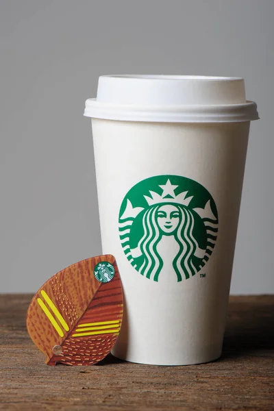 Close up Cartão Starbucks — Fotografia de Stock