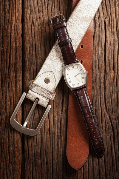 watch with leather strap