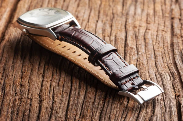 watch with leather strap