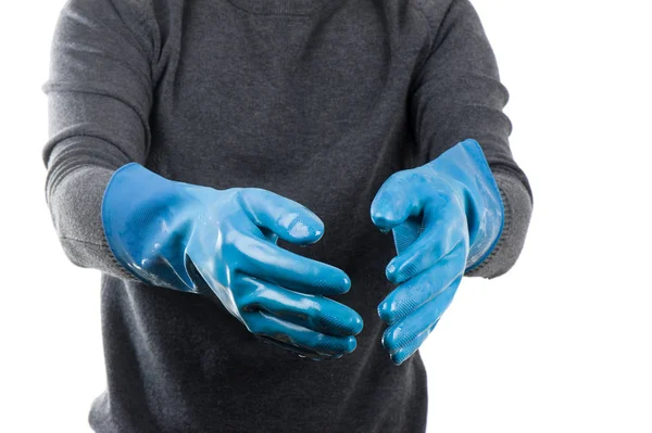 Blue rubber glove — Stock Photo, Image