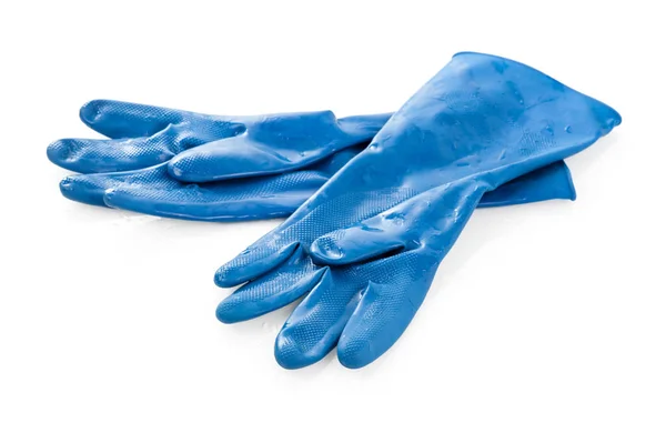 Синій гумові рукавички — стокове фото