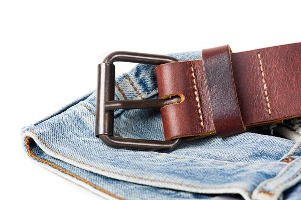 Cinturão de couro marrom — Fotografia de Stock