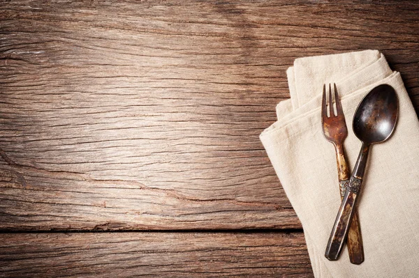 Old spoon and fork — Stock Photo, Image