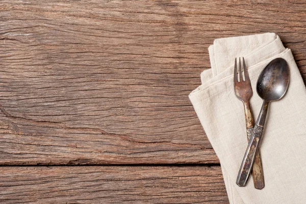 Old spoon and fork — Stock Photo, Image