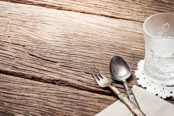 Old spoon and fork — Stock Photo, Image